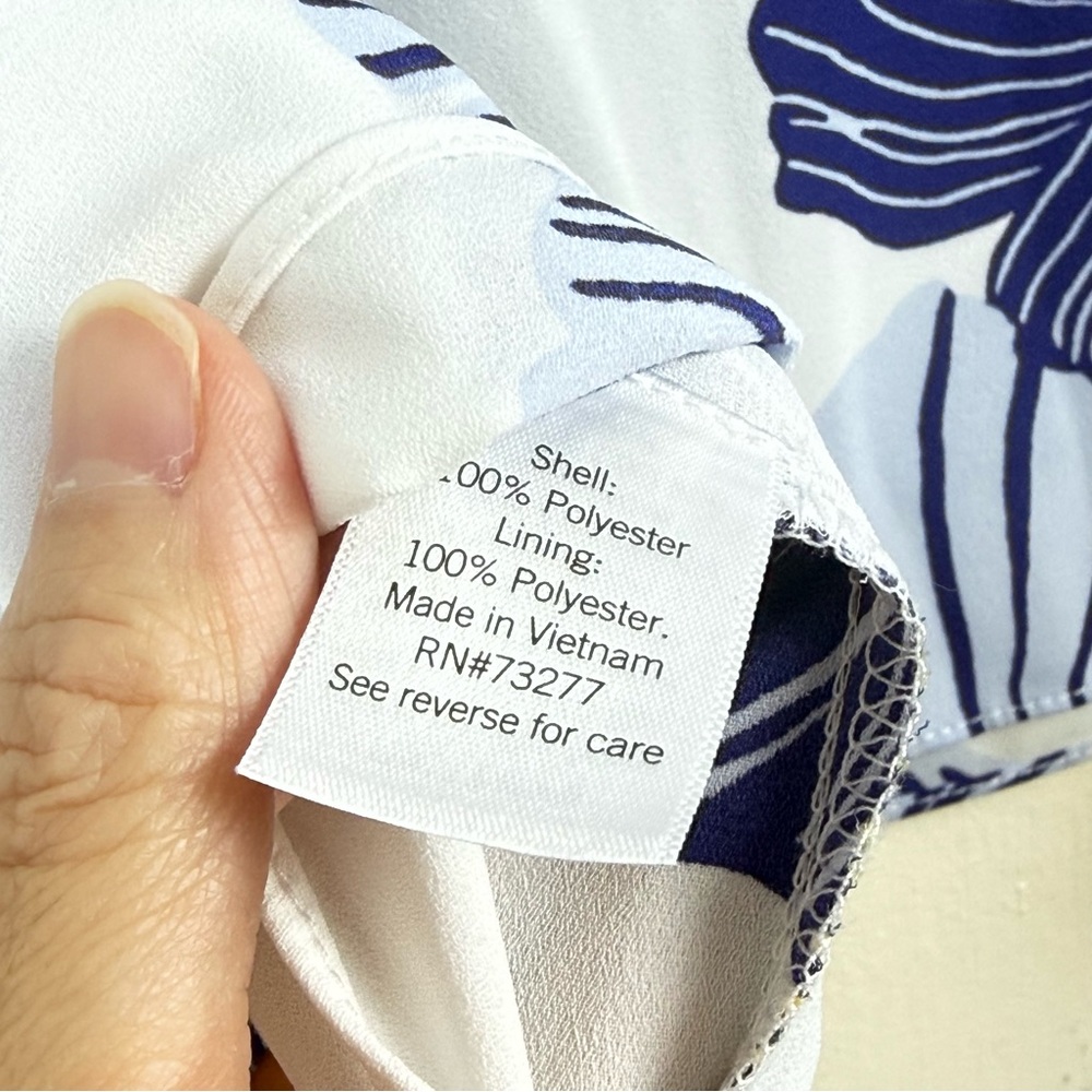 🛍️Nine West Womens Blue White Floral Tank Top XXL Relax Fit Summer Spring Vibes - Picture 12 of 12